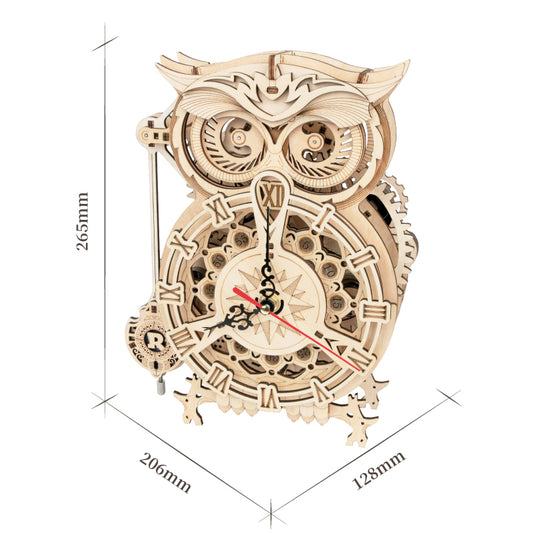 3D Owl Wooden Clock: Creative DIY Kit for Children