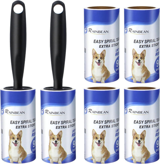 RAINBEAN Sticky Lint Rollers: 540 Sheets, Portable Pet Hair Remover