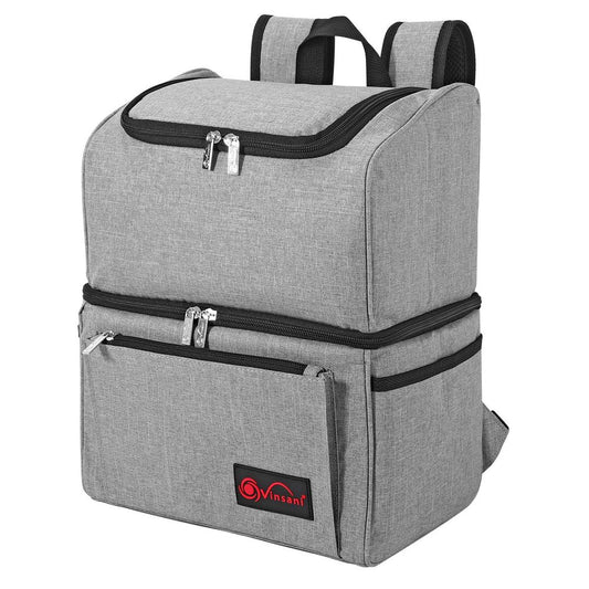 Large Insulated Grey Backpack Cooler: Perfect for Picnics
