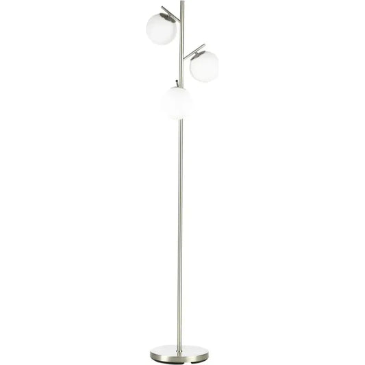 Modern Silver Floor Lamp: 3-Light Tree Design for Living Room or Bedroom