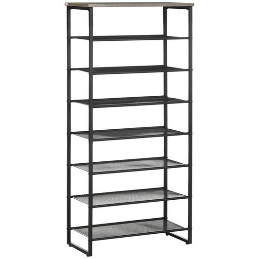 HOMCOM 8-Tier Shoe Rack: Stylish Storage for 21-24 Pairs in Entryway